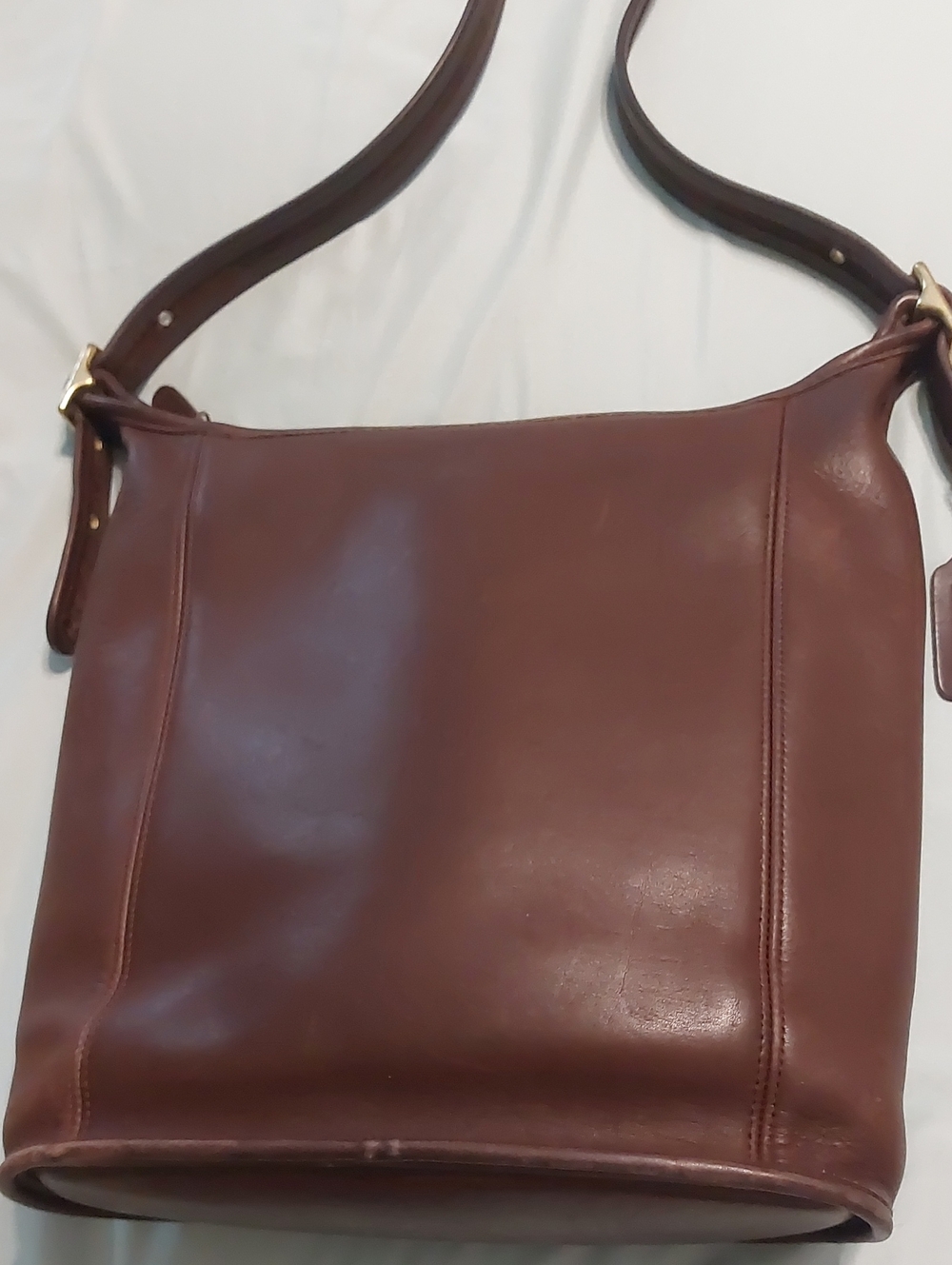 Coach Dark Brown Leather Bucket Crossbody Bag 9060 - Picture 4 of 11